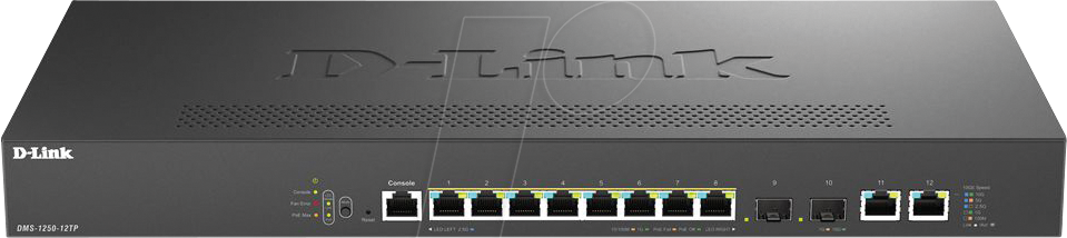D-LINK DMS12512T - Switch, 12-Port, 2,5 Gigabit Ethernet, SFP+, PoE+