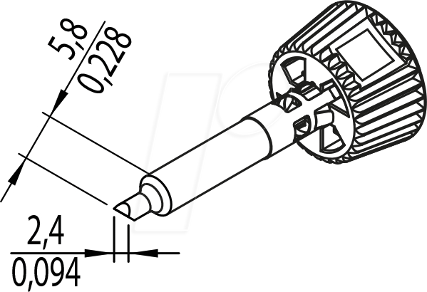 Thumbnail - ERSA 0142CDLF24A - Ersadur Lötspitze, 2,4 mm asymmetrisch