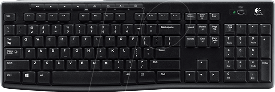 LOGITECH K270 - Funk-Tastatur, USB, schwarz, DE