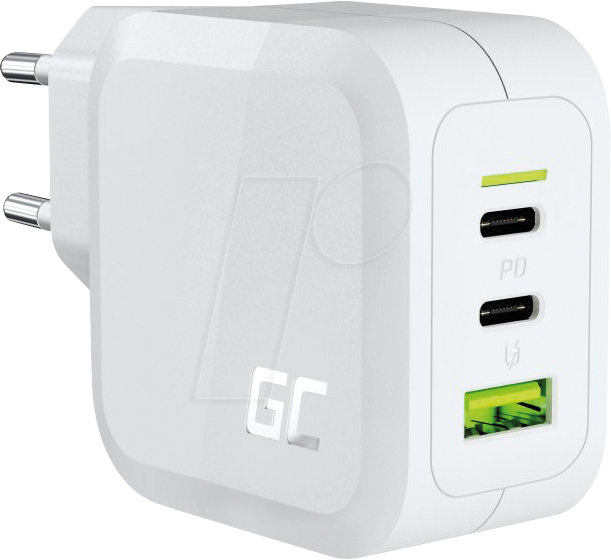 GC CHARGC08W - USB-Ladegerät, 65 W, 2x USB-C, 1x USB-A, GaN, weiß