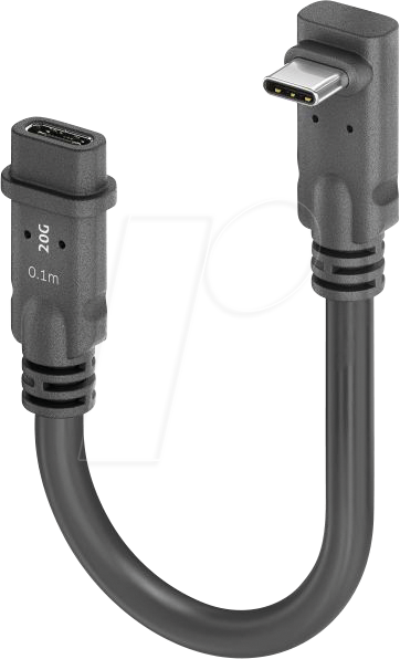 Thumbnail - PURE PIA610 - USB 4.0 Adapterkabel, 20 Gbit/s, 240 W, 8K 30Hz, gewinkelt, 0,1