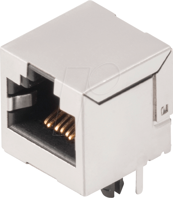 CAT6 T1U 2.7N4N - RJ45 Buchse 90°, THT Cat.6