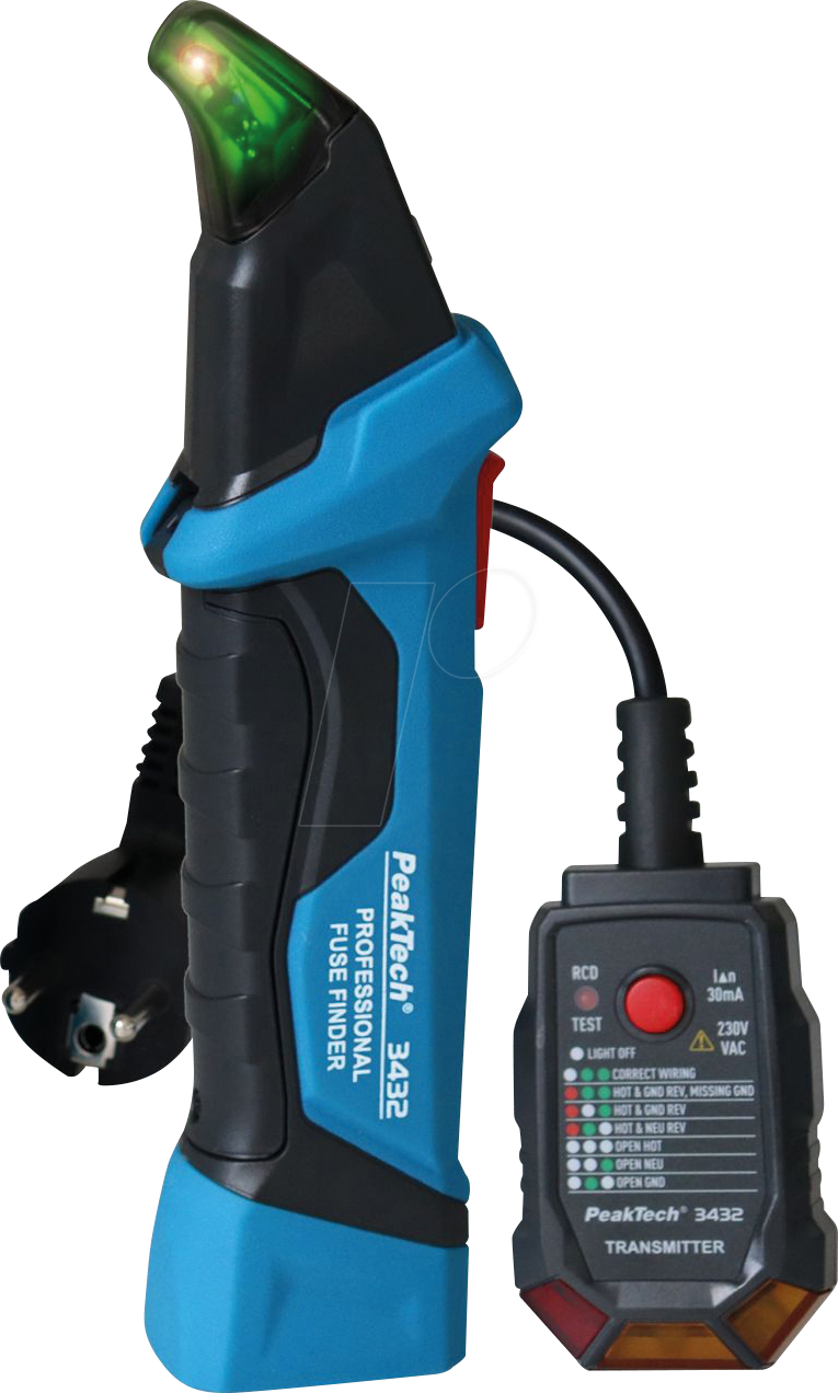 PEAKTECH 3432 - Sicherungsfinder mit Sender + Empfänger