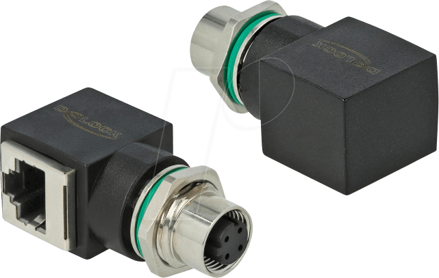DELOCK 66312 - Adapter M12 4 Pin D-kodiert Buchse > RJ45 Buchse