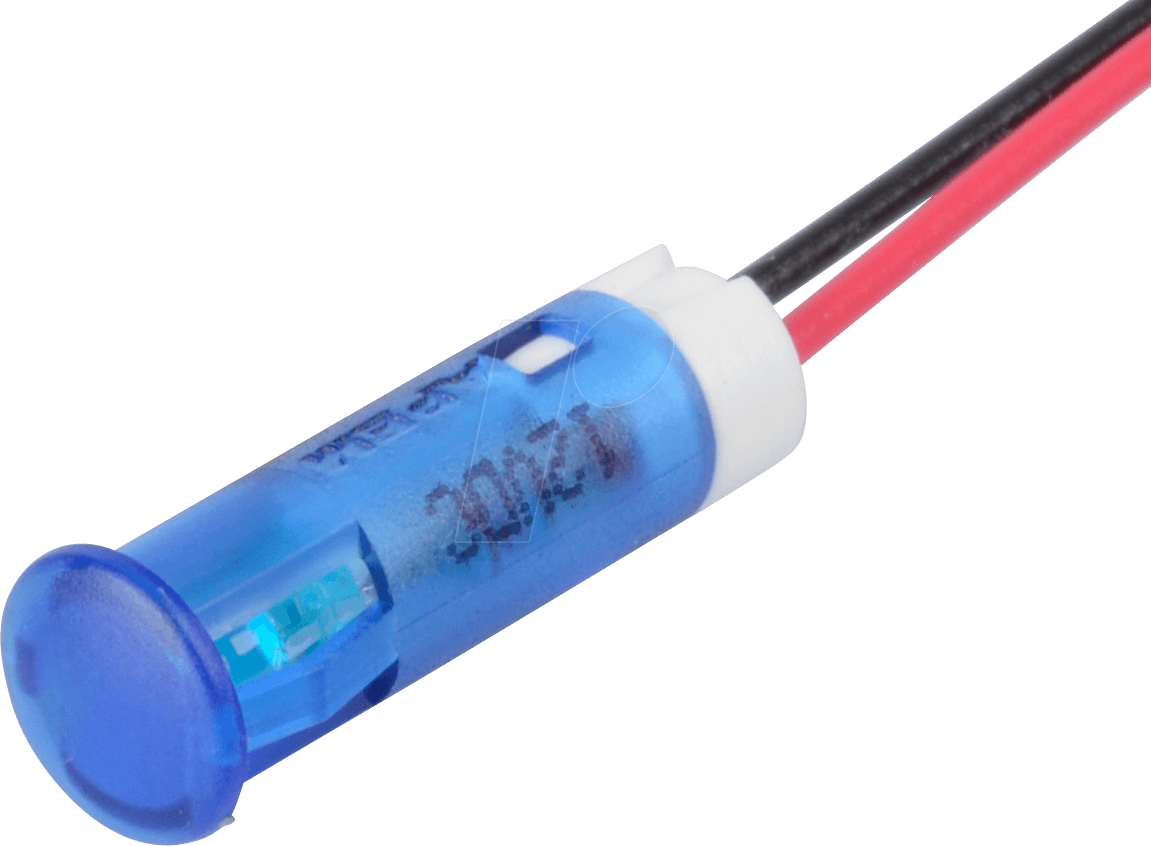 APM QS83 B12 - LED-Signalleuchte, blau, 12 V, Ø 8 mm, rund, bedrahtet