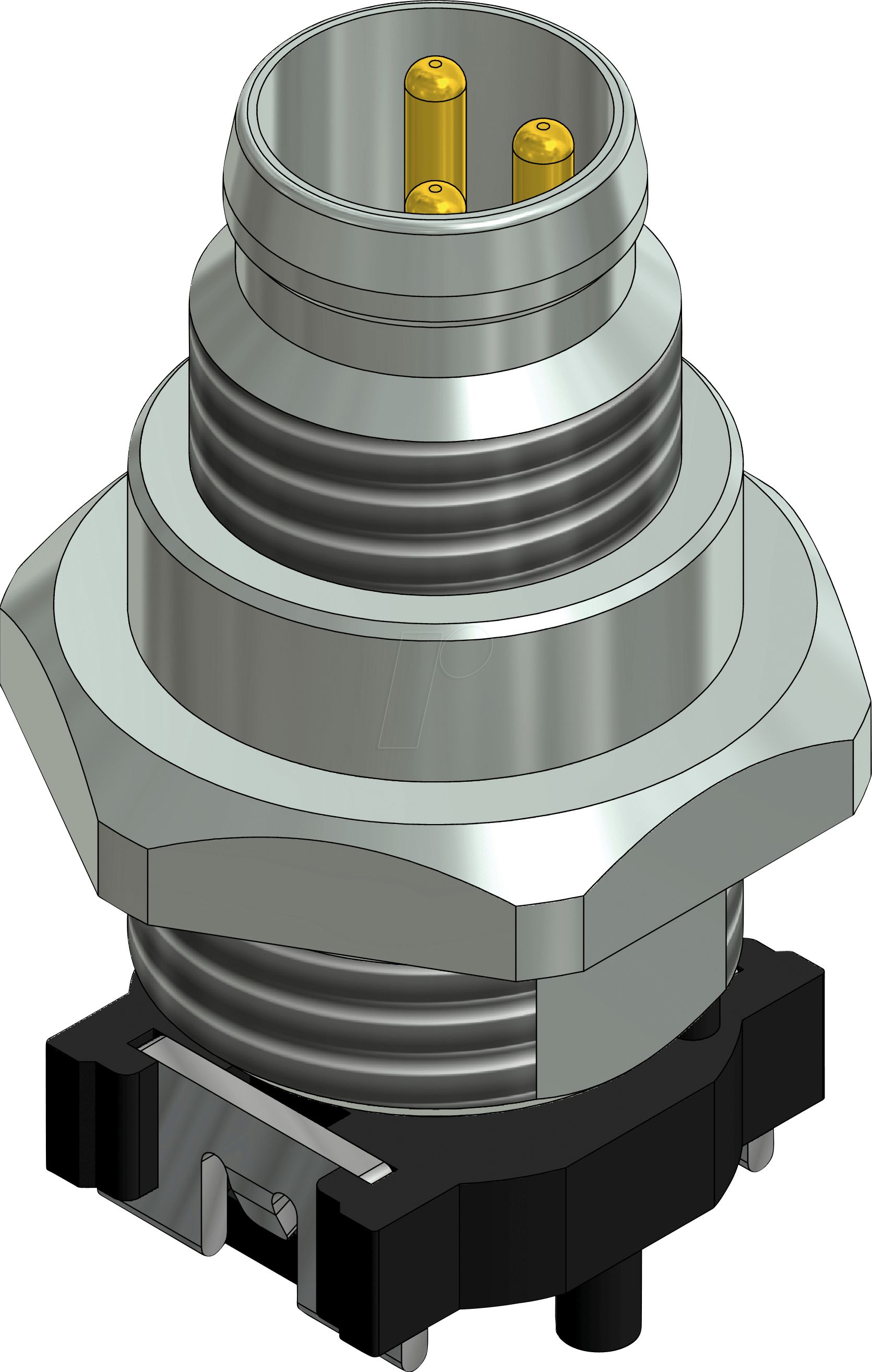 CONEC 42-01237 - SAL M 8, 3-pol, Einbaustecker, gerade
