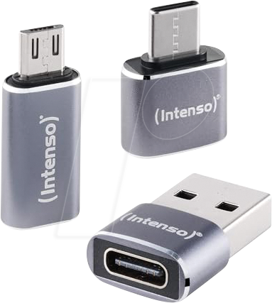 INTENSO 7600913 - Adapter USB MIX480 für USB-C, USB-A und microUSB, 3er Set
