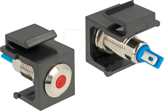 DELOCK 86464 - Keystone LED flach rot 6 V, schwarz