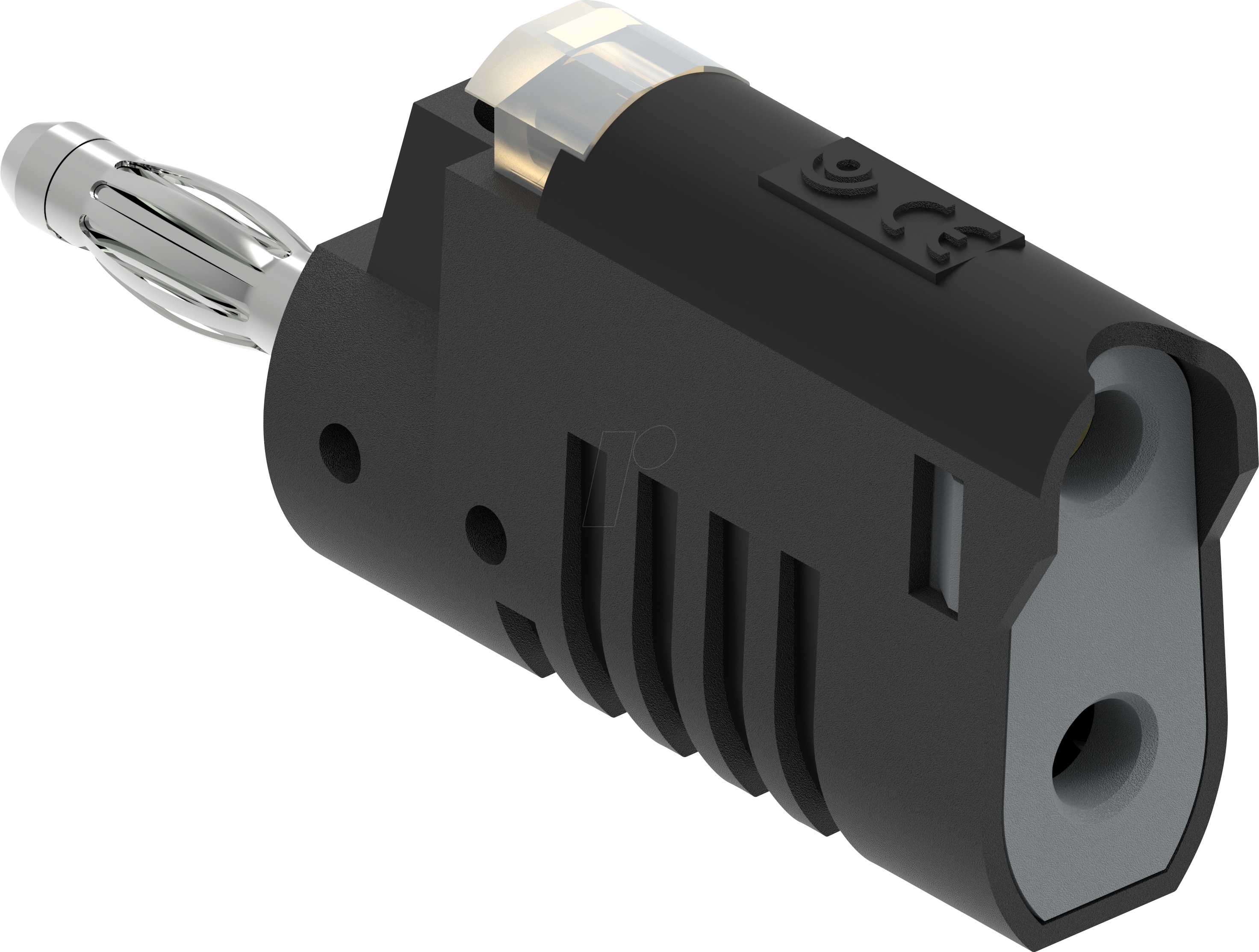 PJP 1087-SW - Bananenstecker, 4mm, stapelbar, schwarz