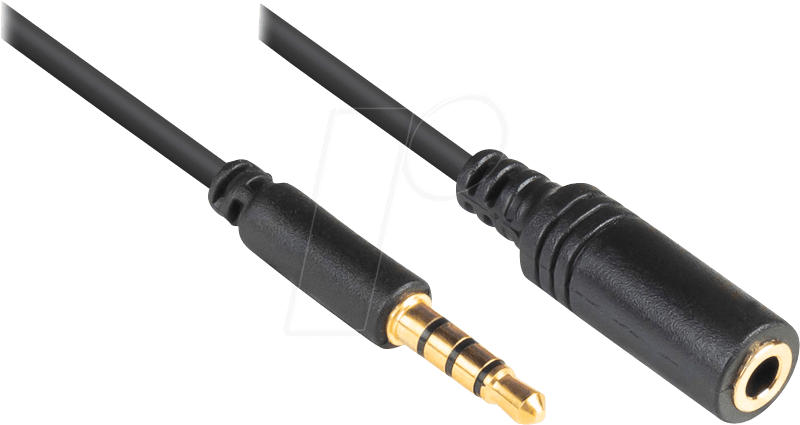 Thumbnail - GC AS-35V4B1 - Audio Kabel, 3,5 mm 4-Pol Klinkenstecker auf Kupplung, 1,0 m