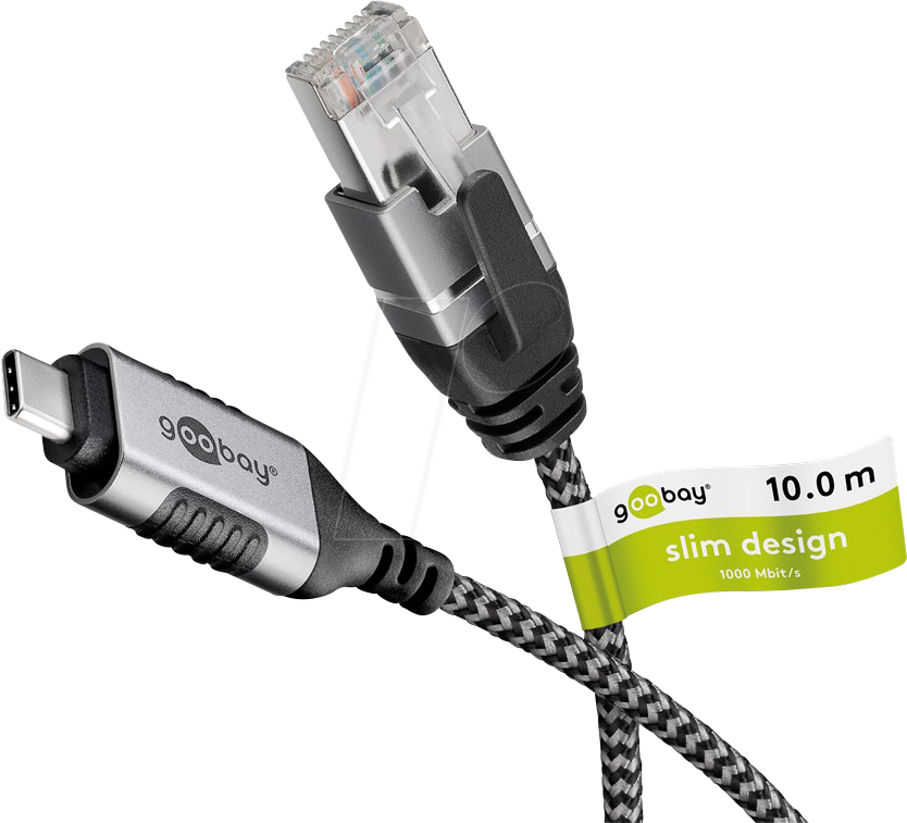 GOOBAY 74407 - Netzwerkadapter, Kabel, USB 3.1 Typ C, Gigabit Ethernet, 10 m