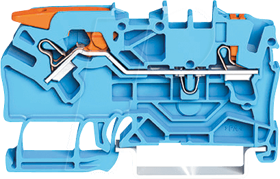 WAGO 2102-5204 - 2-Leiter-Durchgangsklemme, mit Hebel und Drücker 2,5 mm², blau