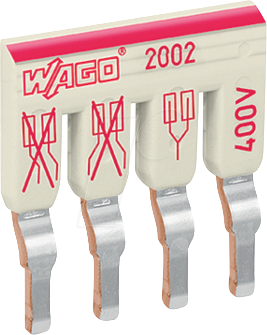 WAGO 2002-474 - Schachtelbrücker, 4-fach, isoliert, grau