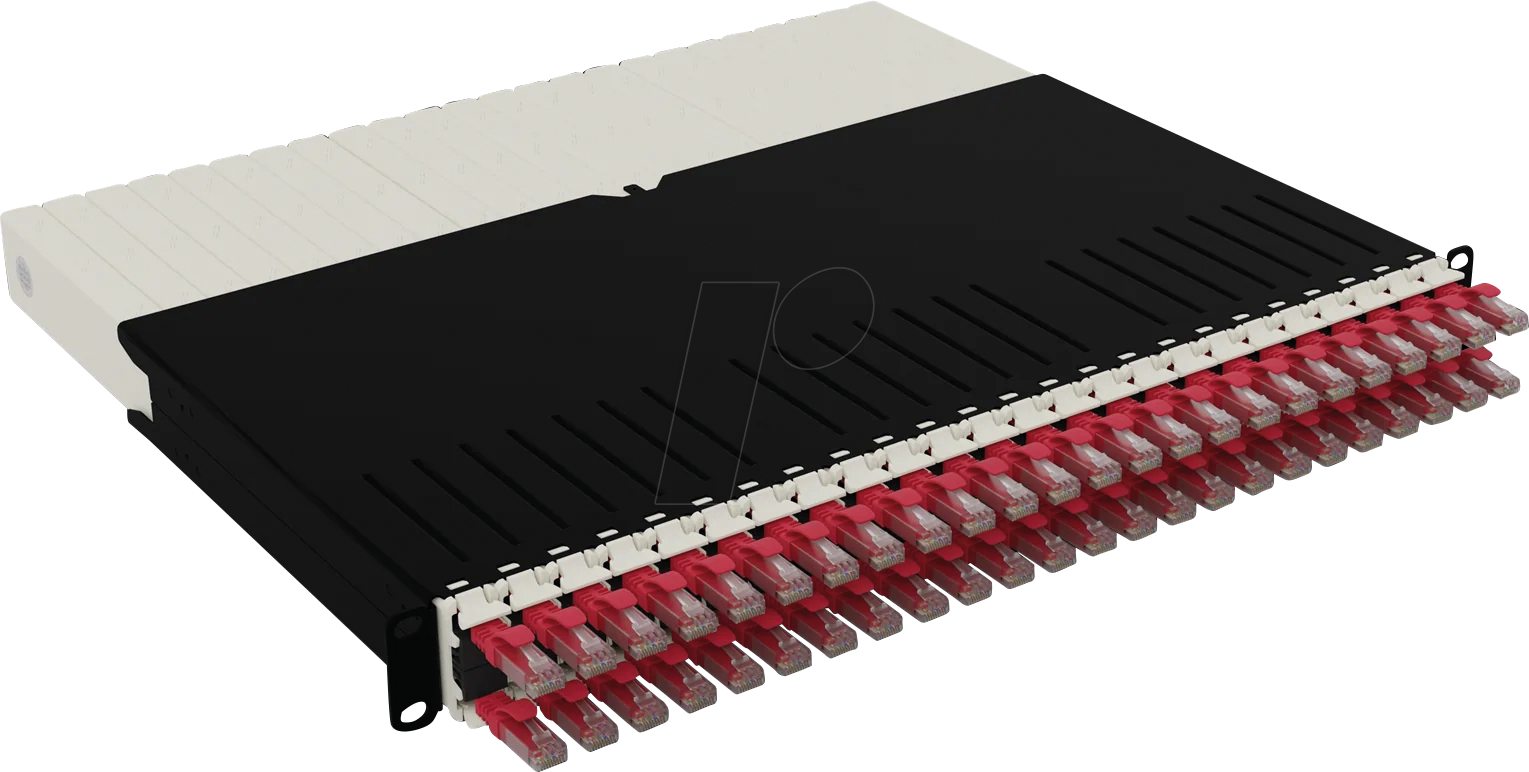 PB PONEX8UTPRD - Kabelmanagementsystem, 24-Port, Cat.6a UTP, 0,8 m, rot