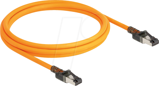 DELOCK 80408 - LED Patchkabel, Cat.6a, S/FTP, USB Type-C™, orange, 2 m