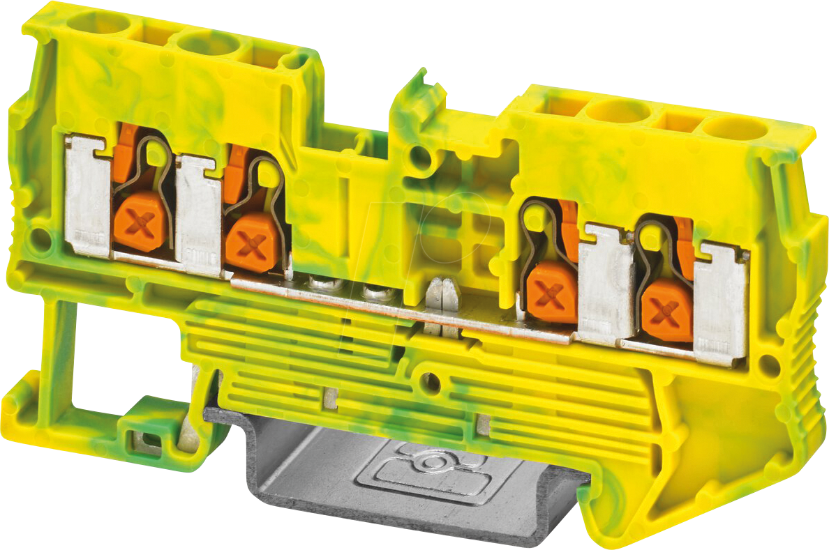 XT 2,5 QUAT PE - Schutzleiter-Reihenklemme, XT 2,5 QUATTRO - grün-gelb