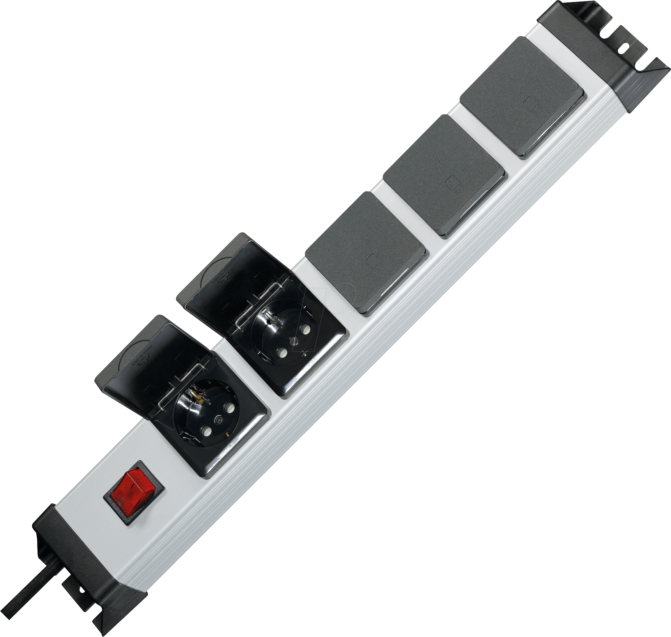 PVERSAL 5 KD - Steckdosenleiste, Premium-Line, 5-fach, 1,4 m, mit Klappdeckel,