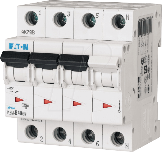 EATON 242547 - Leitungsschutzschalter, 3P+N, Char. C, 40 A
