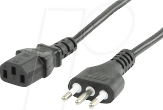 NKSK IT 180 - Netzkabel, IT Stecker, 1,8 m, schw, C13