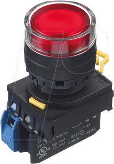 ID YW1LAF2E10Q4R - Beleuchteter Einbautaster YW, 22 mm , 1 NO, schwarz