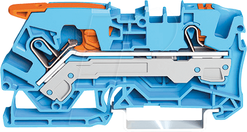 WAGO 2106-5204 - 2-Leiter-Durchgangsklemme, mit Hebel und Drücker 6 mm², blau