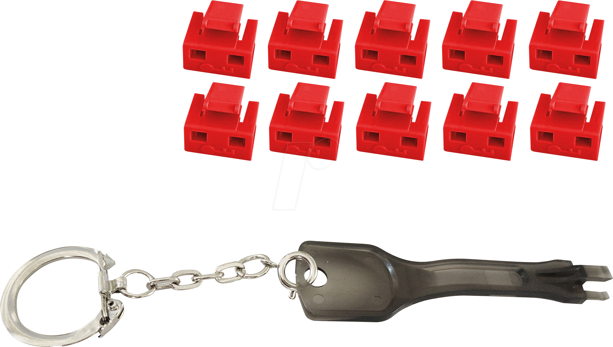 SHVP BS08-01033 - RJ45 Port Blocker Set, Buchse, rot, 10 Stück