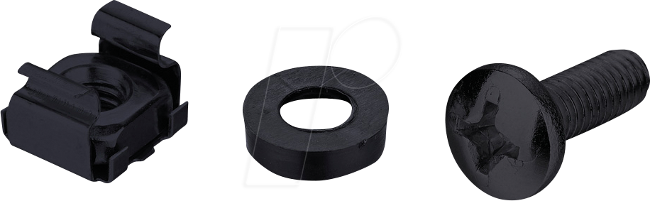 ROLINE 26505006 - Käfigmutternset M5, 100 Stück, schwarz