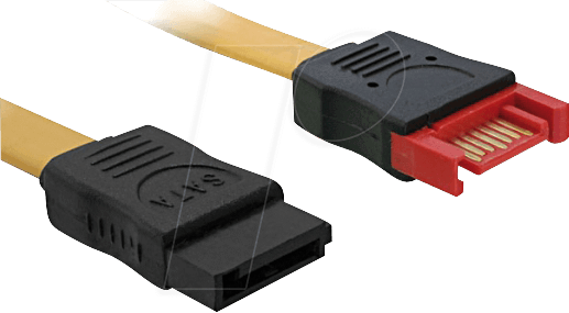 DELOCK 82666 - SATA 100cm gelb Verlängerung St / Bu