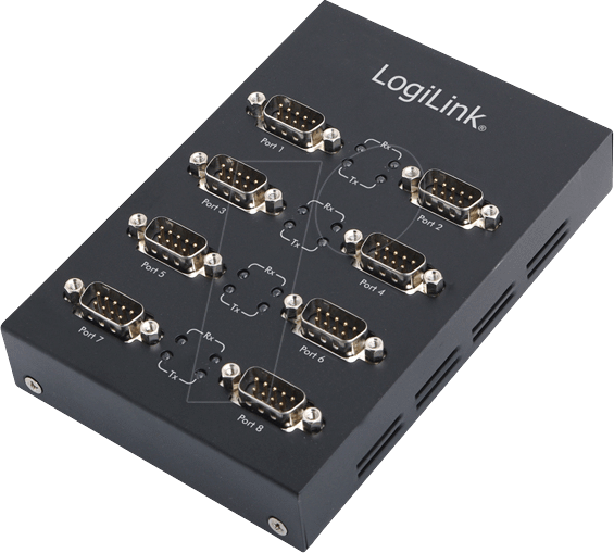 LOGILINK AU0033 - USB 2.0 Konverter, A Stecker auf 8x RS-232