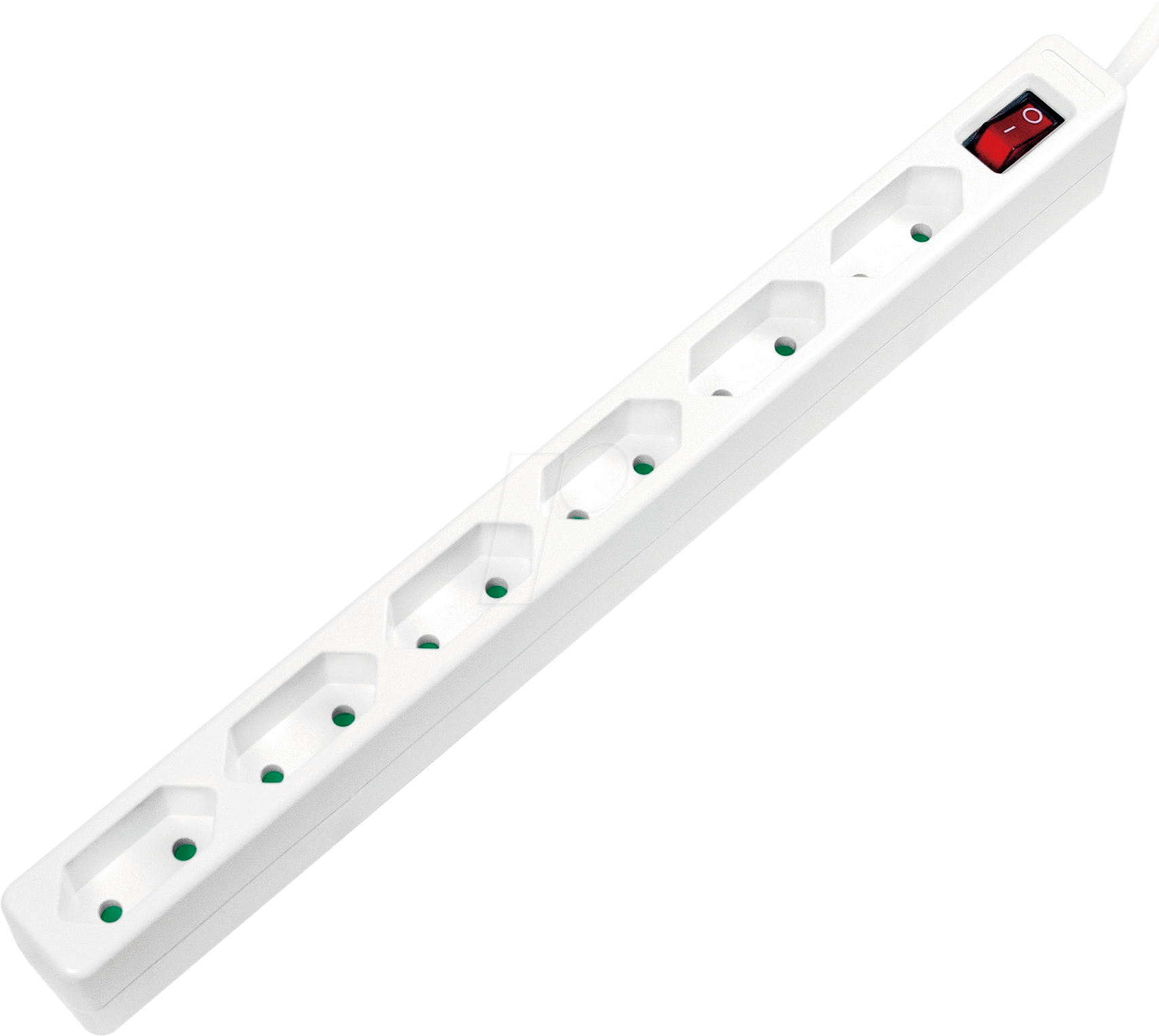 LOGILINK LPS232 - Steckdosenleiste, 6-fach EURO, schmal, 1,5 m, weiß