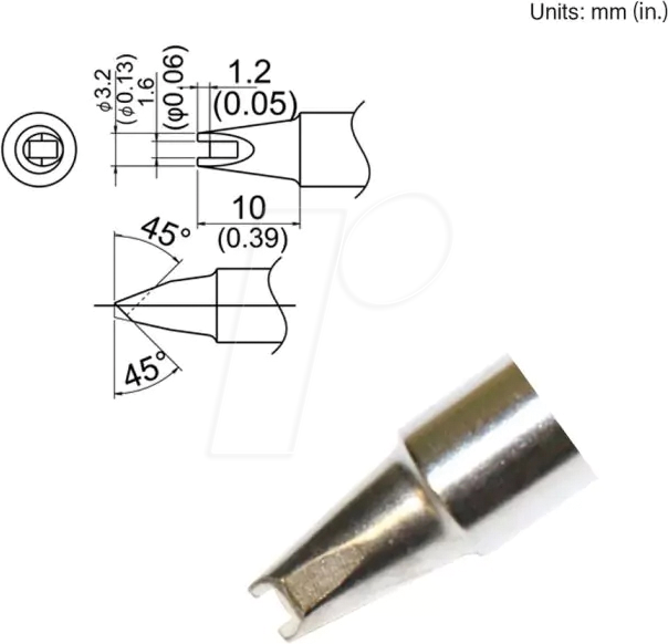 HAK T33-SS1611 - Aktiv-Lötspitze T33-SS1611, 3,2 mm, hohlkehle