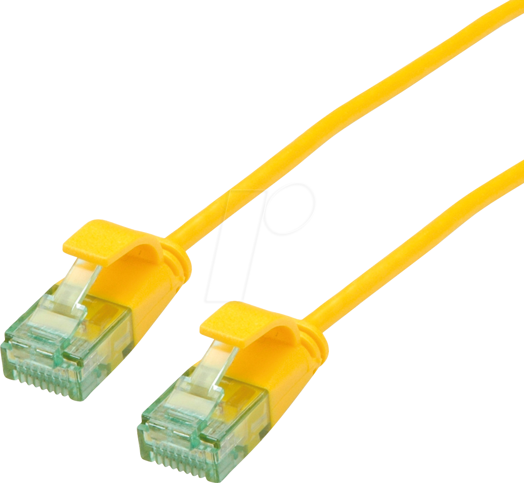 Thumbnail - ROLINE 21453423 - Patchkabel Cat.6a (Class EA) UTP, Slim, gelb, 1 m