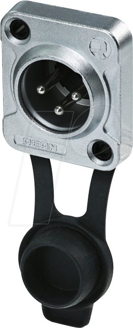 REAN RRX3M-Z0001 - XLR Einbaustecker 3-polig, IP65, verchromtes Gehäuse