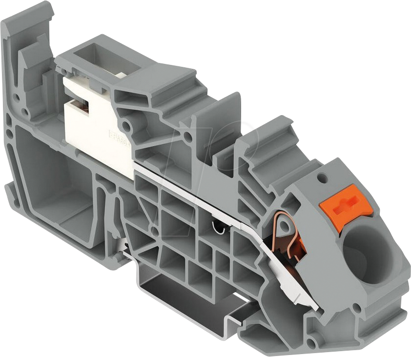 WAGO 2216-7711 - 1-Leiter-Potentialausgleichsklemme, mit Drücker 16 mm², grau