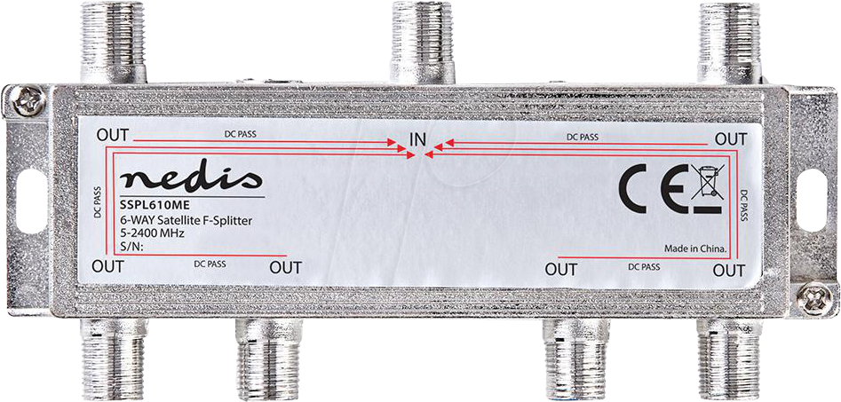 N SSPL610ME - Satelliten-Splitter, 5 - 2400 MHz, Eingänge: 1, Silber
