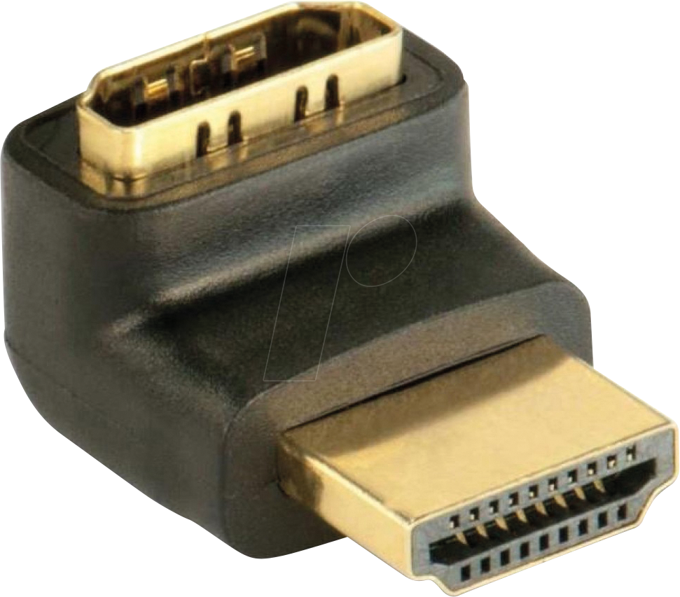 IADAP-HDMI-L - Adapter, HDMI Stecker auf HDMI Buchse, 90°, unten