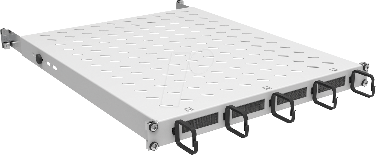 EFB 691651KGR.10 - 19'' 1HE Fachboden, fest mit Kabelführung, 120 kg, RAL7035