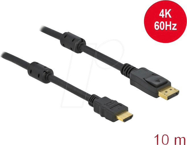 DELOCK 85960 - Aktives DP 1.2 zu HDMI Kabel 4K 60 Hz 10 m