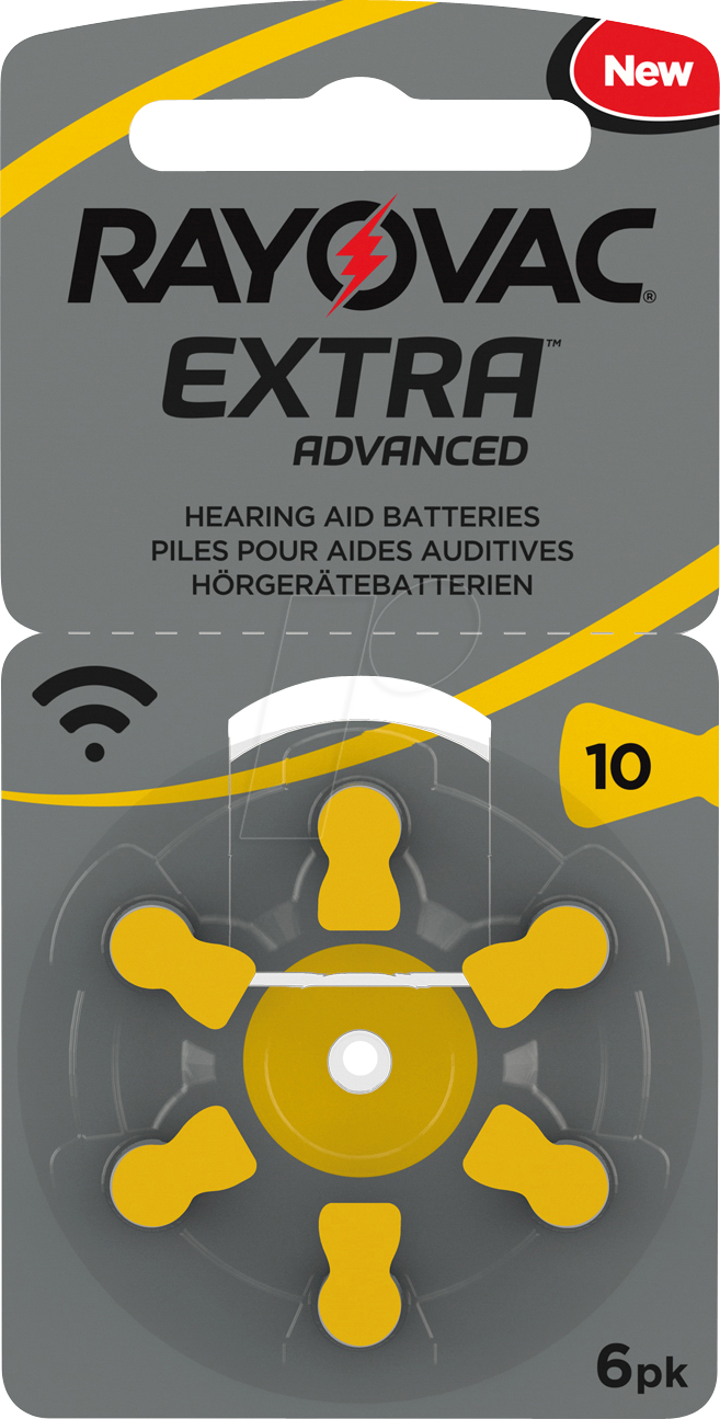 RAYOVAC AID 10 - Hörgerätebatterie, Zink-Luft, 5,8x3,5 mm, Aid 10, 6er-Pack