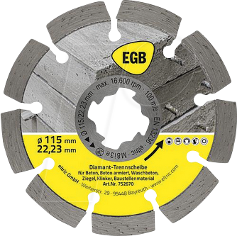 EGB 752670 - Diamant-Trennscheibe 115 mm Beton, X-Lock
