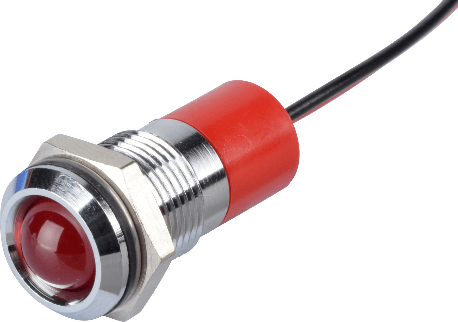 APM Q14P3C R12E - LED-Signalleuchte, rot, 12 V, Ø 14 mm, vorstehend, bedrahtet
