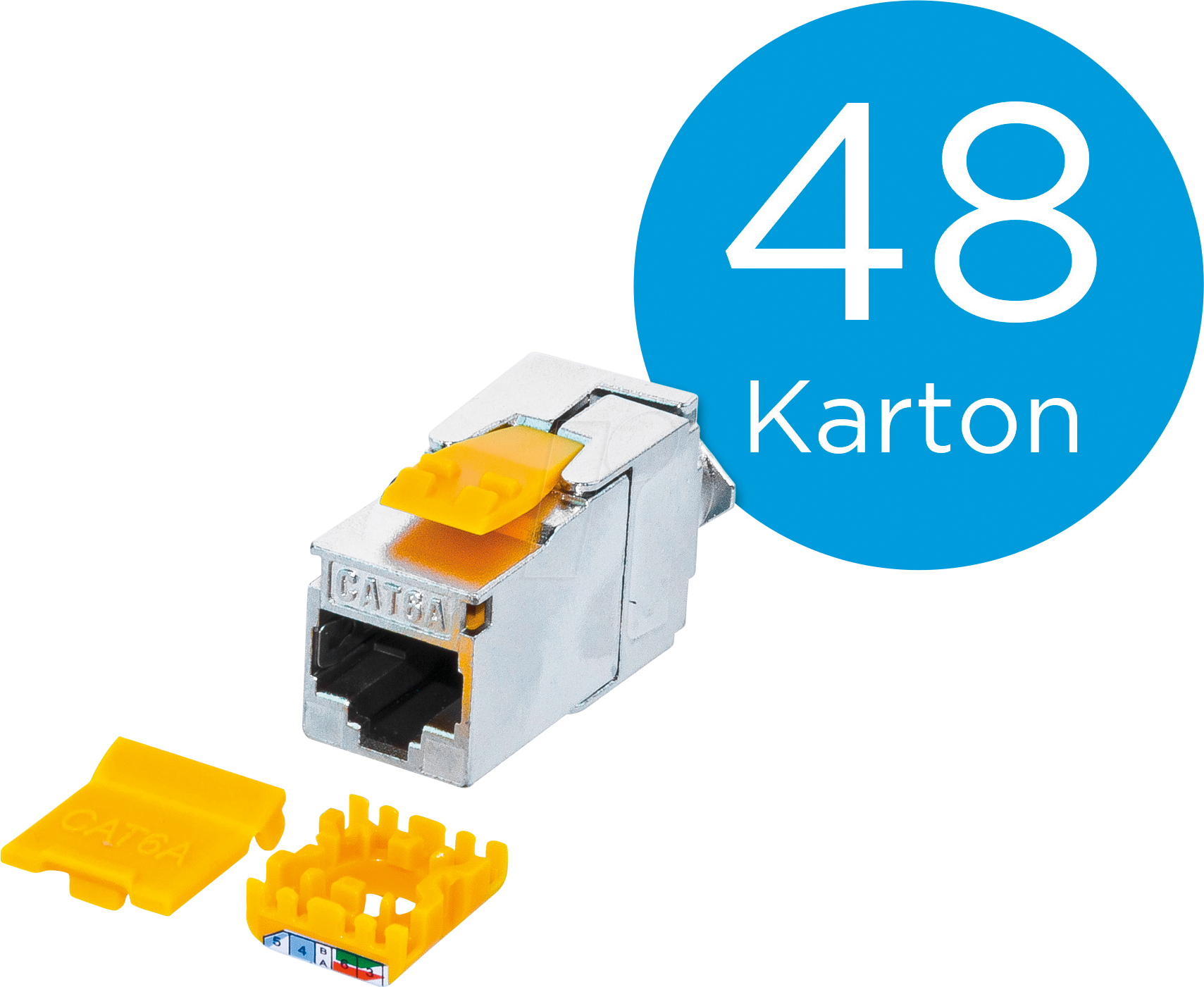WKS JC6ASL48 - Keystone RJ45 Buchse > LSA Cat.6a, SLIM, 48 Stück