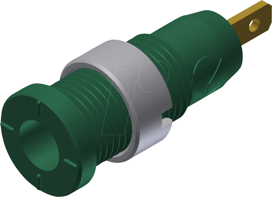 MSEB 2610 F28 GN - Einbaubuchse, 2 mm, grün, gesichert, mit Flachstecker
