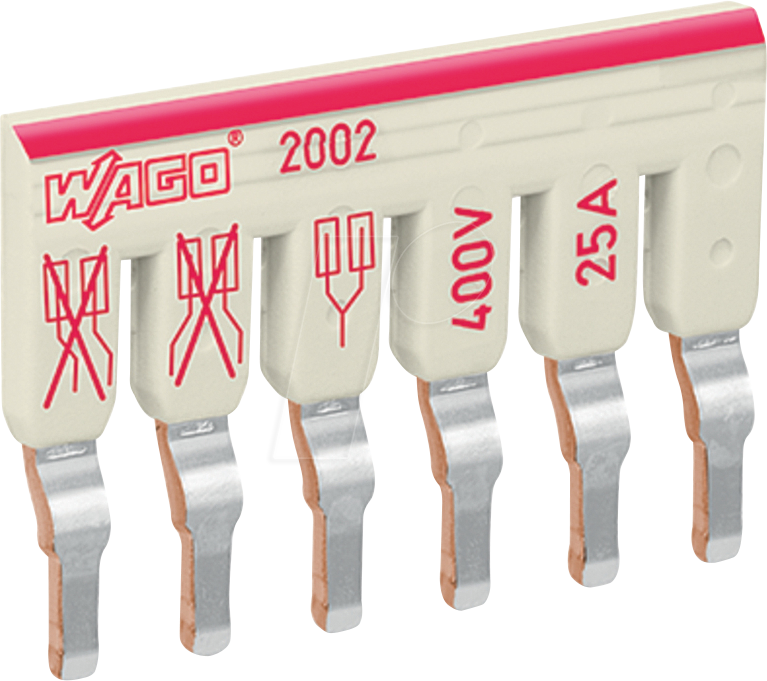 WAGO 2002-476 - Schachtelbrücker, 6-fach, isoliert, grau