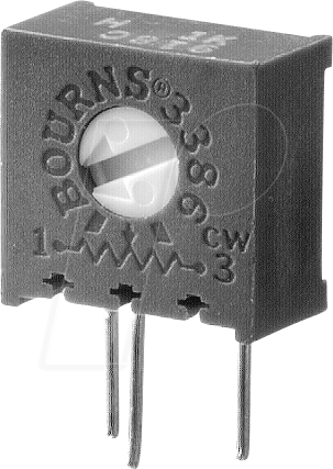BOU 3386H-1-501 - Spindeltrimmer, 500 Ohm, linear