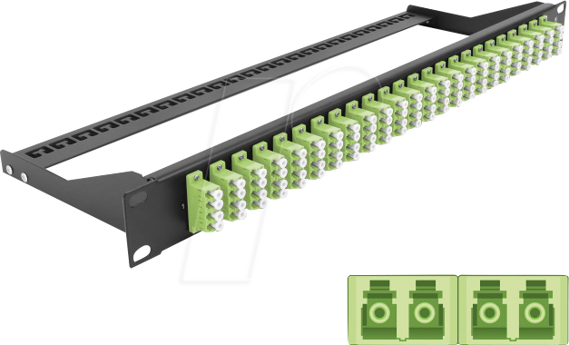 DELOCK 43404 - LWL Patchpanel, 19'', 24-Port, LC Quad lindgrün