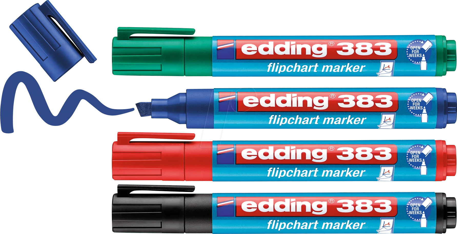 EDDING 383-4S - Flipchart Marker, 1,0 - 5,0 mm, 4-farbig