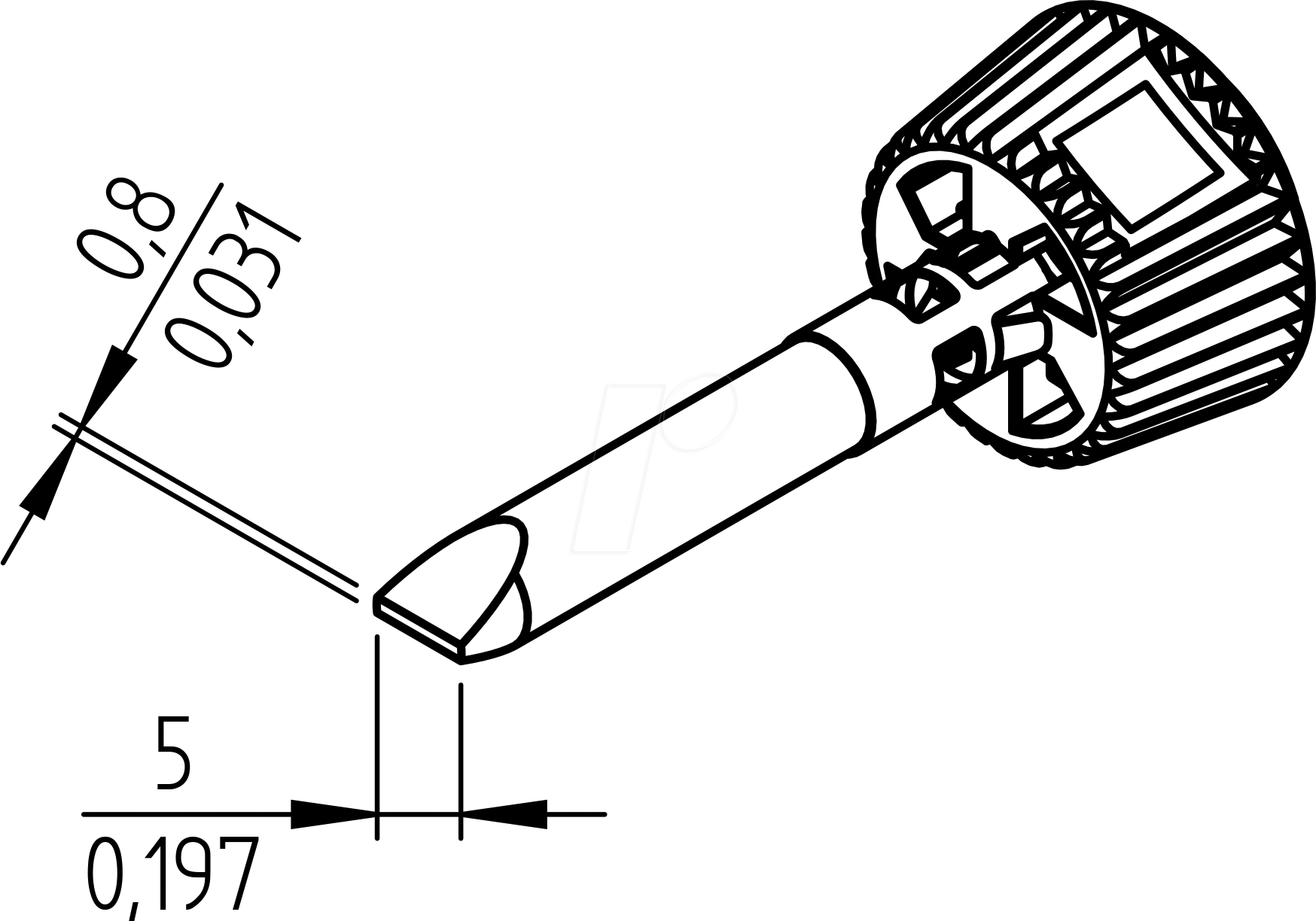 ERSA 0142CDLF50 - Ersadur Lötspitze, 5 mm meßelförmig