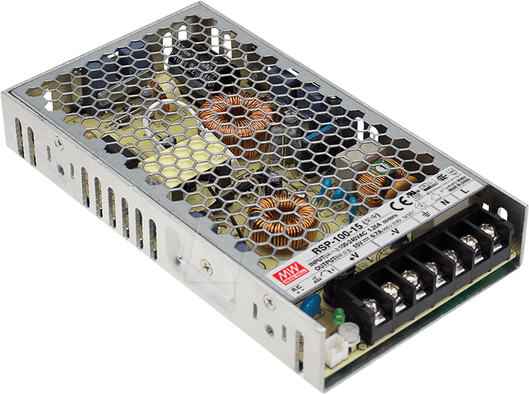 MW RSP-100-15 - Schaltnetzteil, geschlossen, 100 W, 15 V, 6,7 A