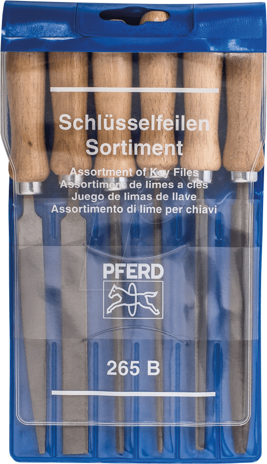 Thumbnail - PFERD 11706100 - Schlüsselfeilen-Set mit Holzheft 6-tlg, 100mm, Hieb 2, 265 B